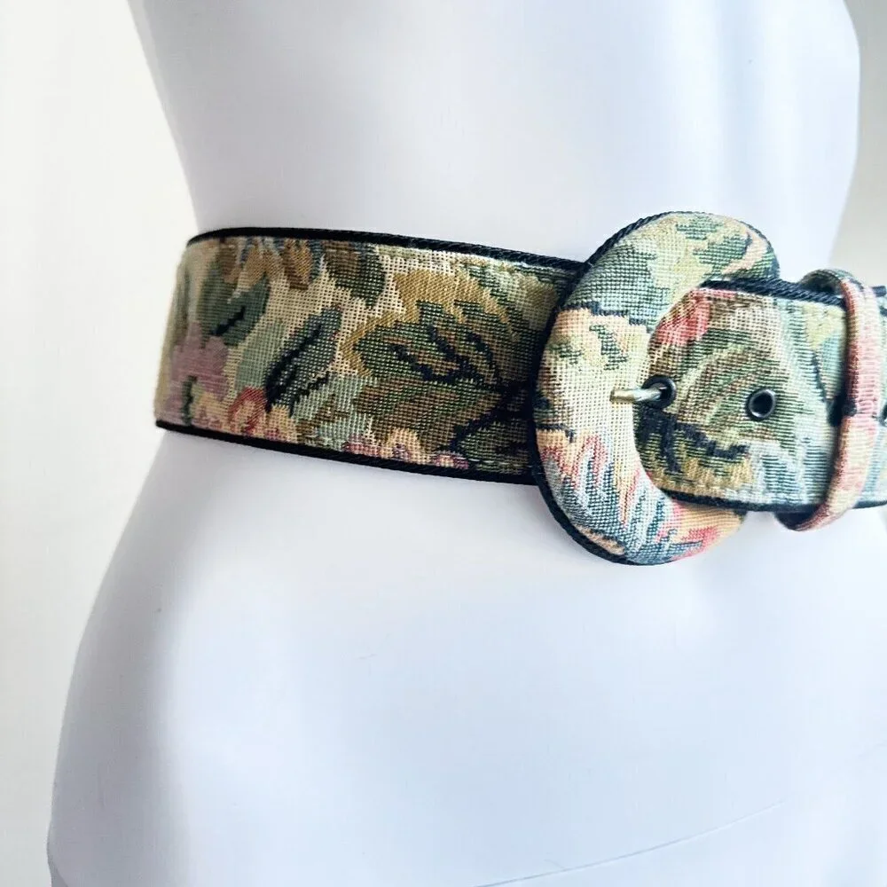 Vintage Tapestry Couch Print Grandma Style Belt